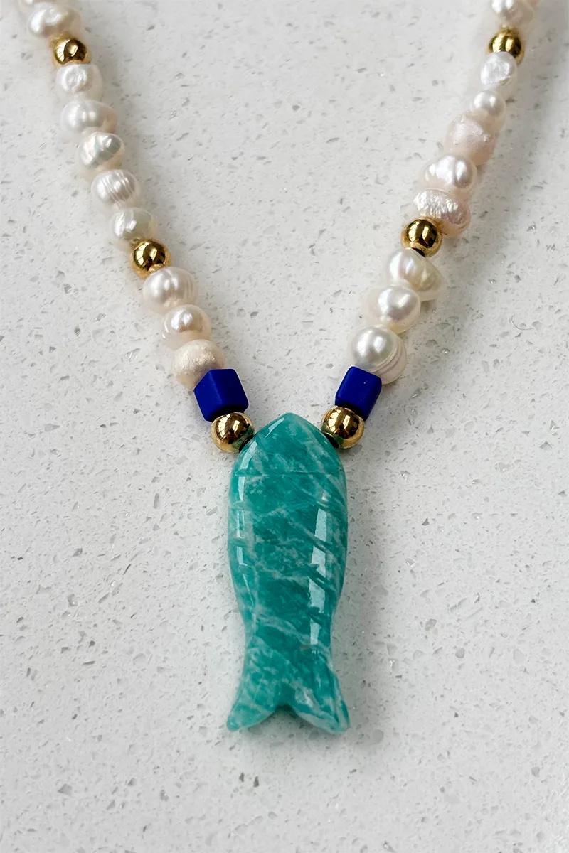 Fish N' Pearls — Beaded Necklace product view 1
