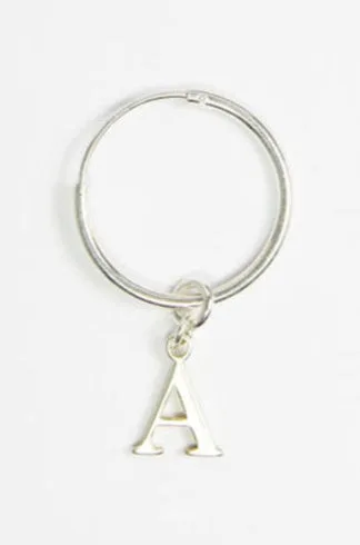 Say My Name Hoop - Silver — Gold earrings product view 4