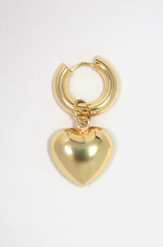Juno Gold Heart — Gold hoop earrings product view 2