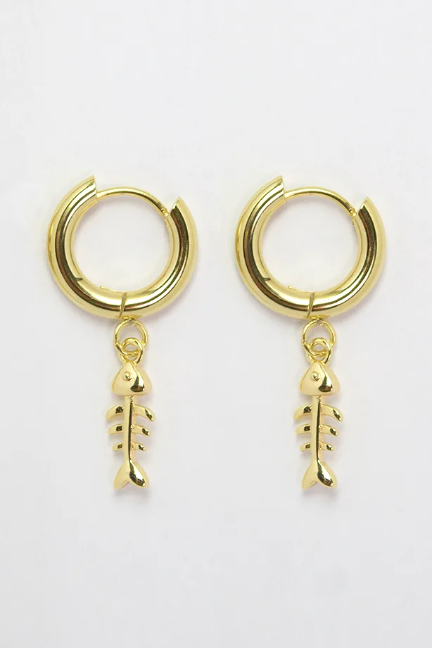 Fish Out Of Water — Gold hoop earrings product view 1