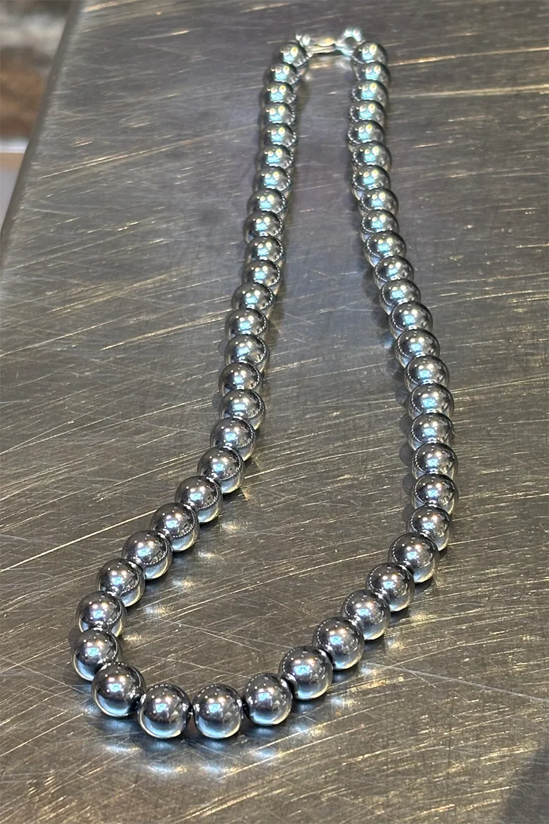 Luba - Silver — Beaded Necklace product view 2