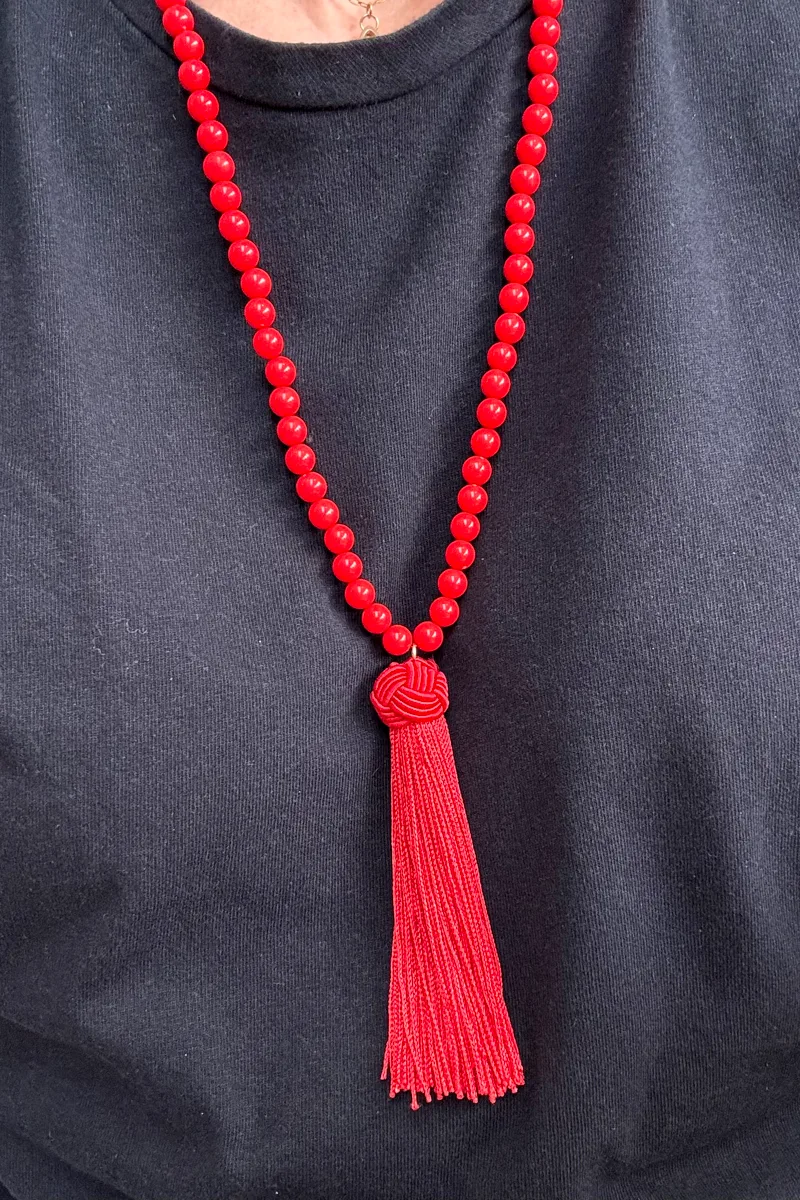Alder - Red — Beaded Necklace product view 4