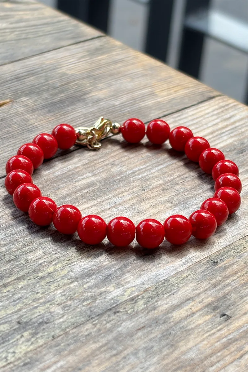 Bracelets & Anklets collection — Mexi Small Red Bead Bracelet