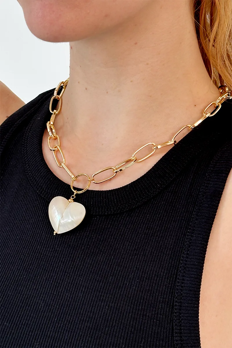 Heart Of Pearl — Gold Necklace Chain product view 5