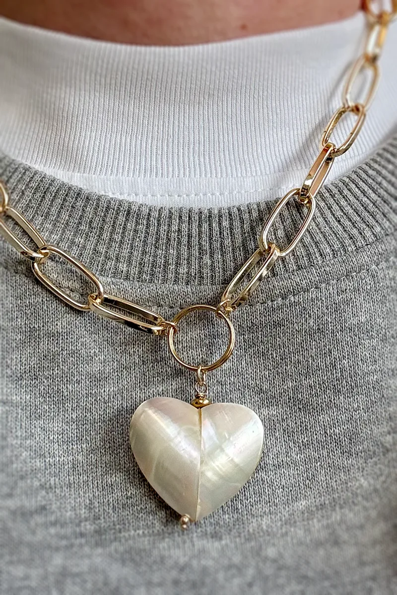 Heart Of Pearl — Gold Necklace Chain product view 1