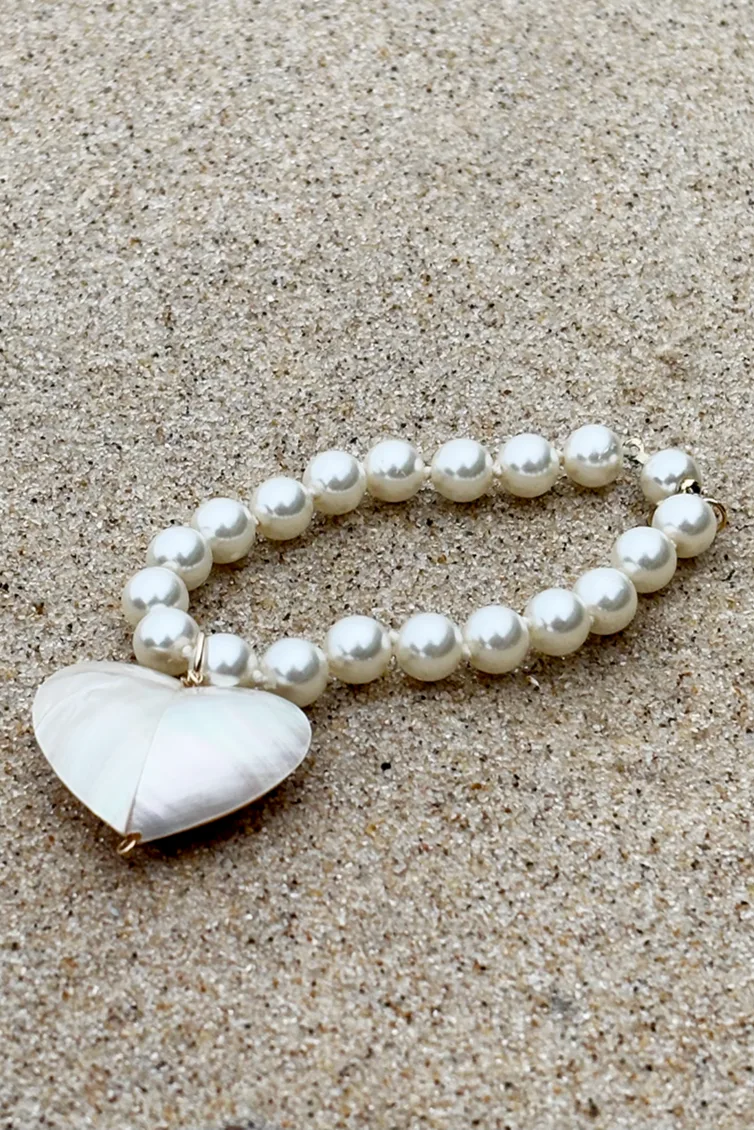 Pl X Ri - Heart Pearl Bracelet — Pearl Bracelet product view 1