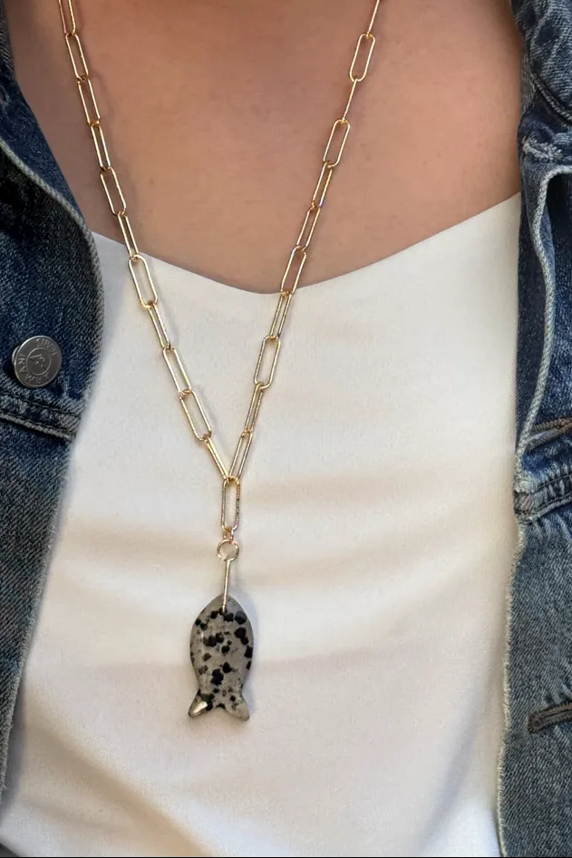 Poisson - Dalmation — Gold Necklace Chain product view 3