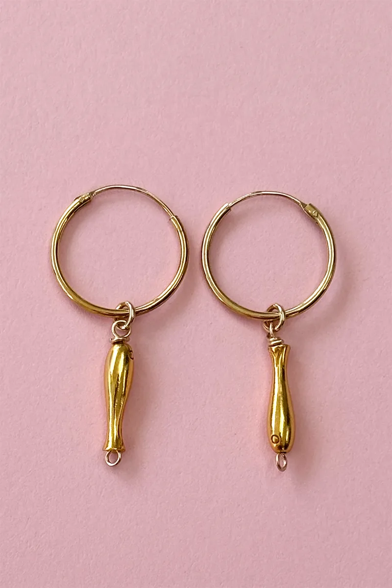Catch Of The Day — Gold hoop earrings product view 4