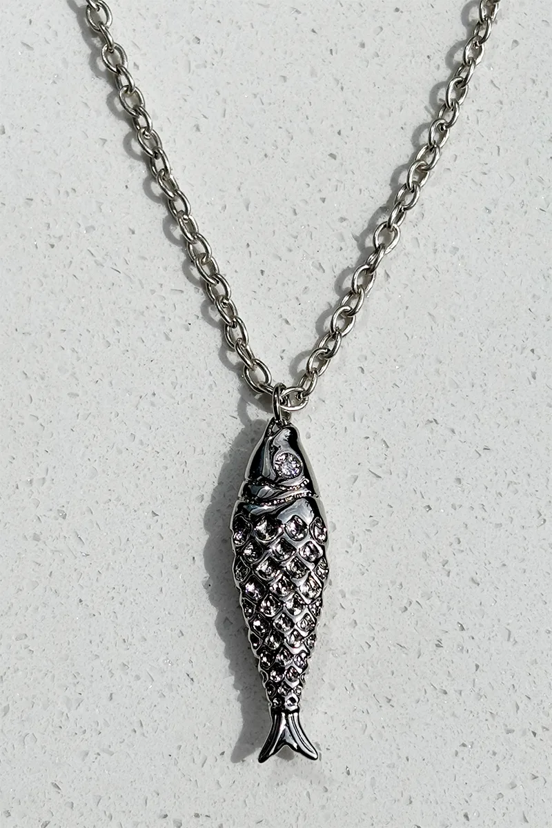 Fishy - Silver — Silver Chain Necklace product view 1