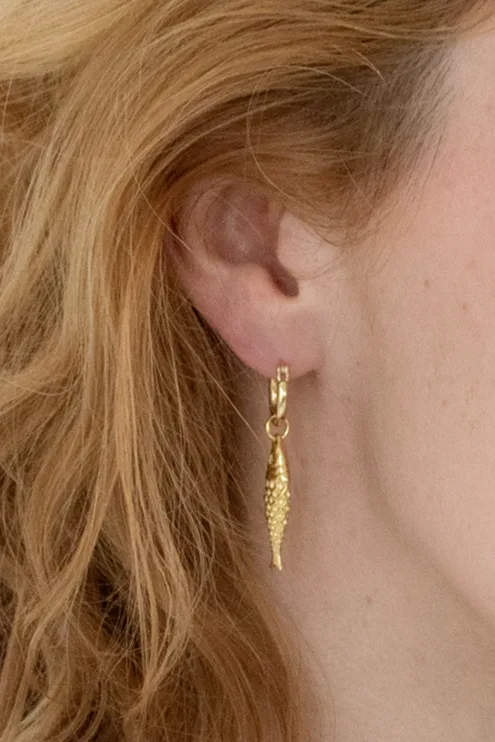 Mini Fishy — Gold hoop earrings product view 5